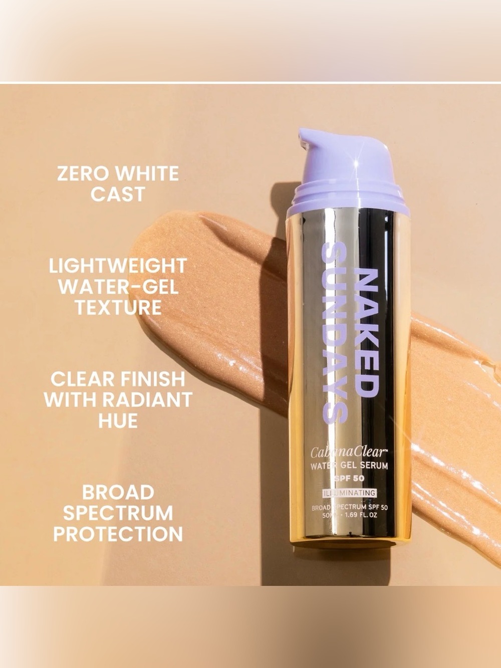 Naked Sundays CabanaClear™ Water Gel Serum SPF50 in Illuminating 50 ml